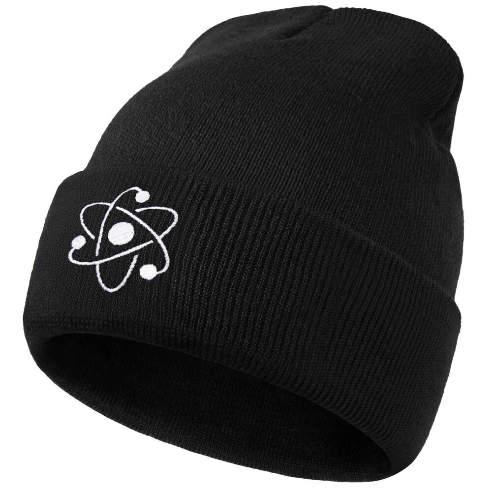 2813 Funny Alien Beanie Hat with Big Eyes - Cuffed Cool Graphic Beanies